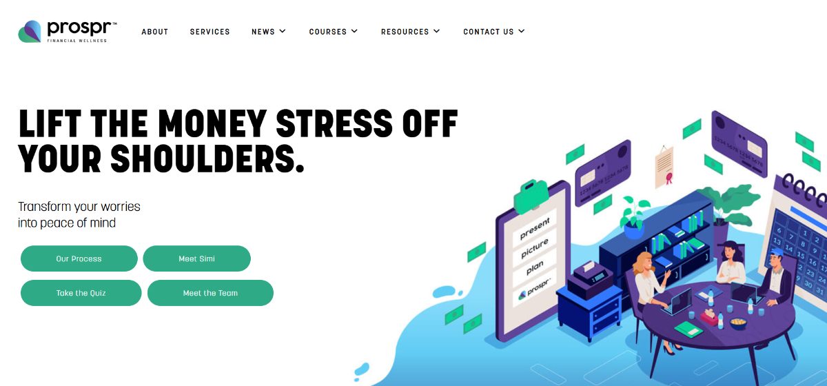 Prospr Financial Wellness website